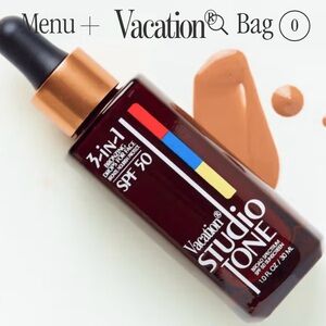 Vacation brand•studio tone 3-in-1 bronzing drops for face•SPF 50•